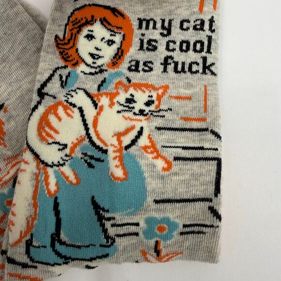 Blue Q Socks "My Cat Is Cool As F*Ck" Size 5-10 Women's Crew Cotton NWT Cat Lady - Picture 6 of 11